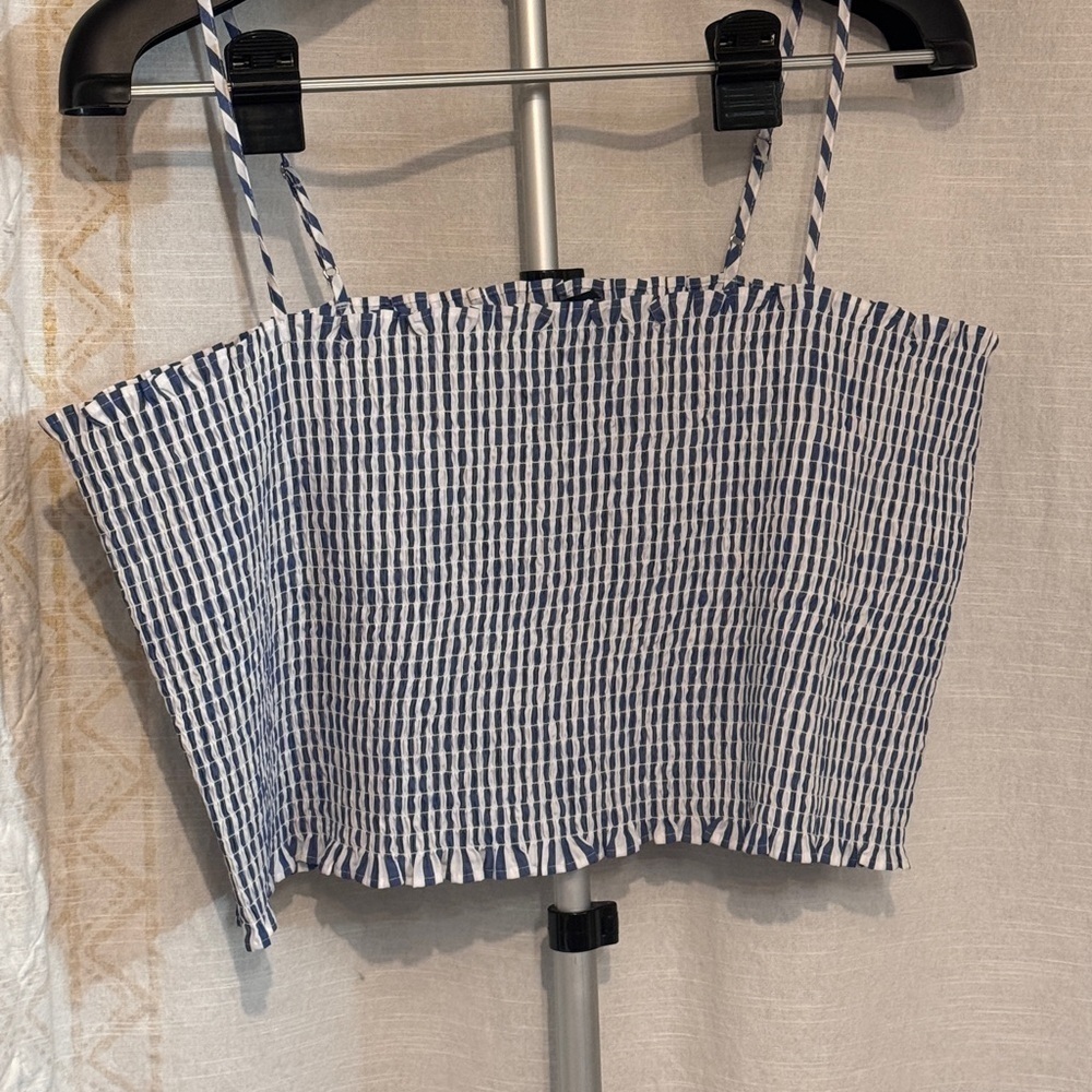 NWT Express Striped Smocked Cropped Stretch Cami  XL - Picture 3 of 7